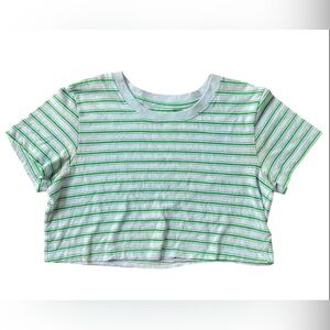 urban outfitters striped cropped tee